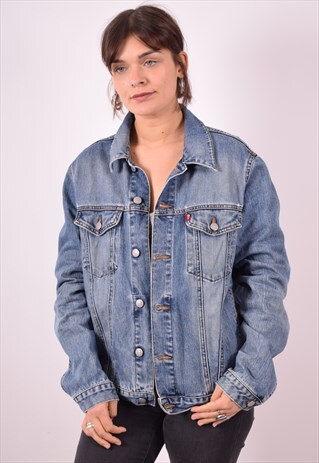 GUESS WOMENS VINTAGE DENIM JACKET LARGE BLUE 90S