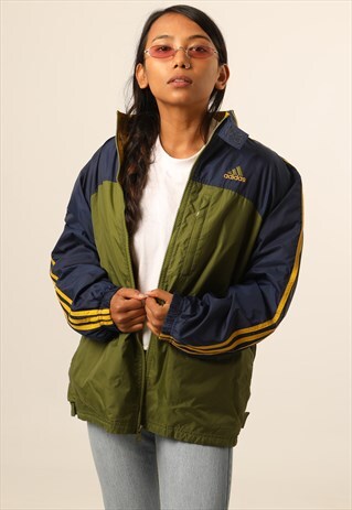VINTAGE ADIDAS EMBROIDERED LOGO WATERPROOF JACKET