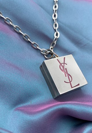 VINTAGE AUTHENTIC YSL REWORKED CHUNKY PENDANT CHAIN NECKLACE