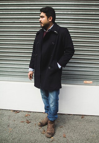 VINTAGE BLACK PEA COAT