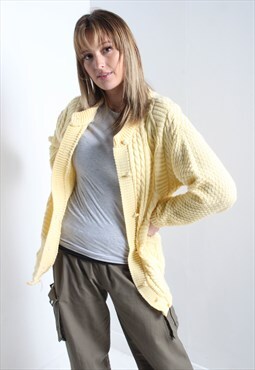 Vintage 1980's Slouchy Fit Cardigan Yellow