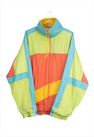 VINTAGE COLORFUL TRACK JACKET IN ORANGE M