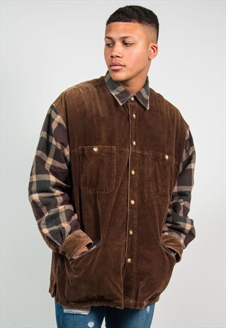 VINTAGE CORD AND FLANNEL THICK SHIRT