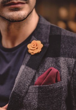 Burgundy Red Polyester Knitted Pocket Square
