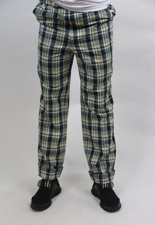 VINTAGE GREEN CHECK TROUSERS