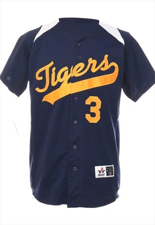VINTAGE BUTTON FRONT TIGERS 3 SPORTS TOP - S