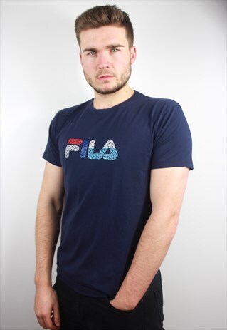 90'S RETRO NAVY SPELL-OUT T-SHIRT