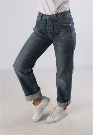VINTAGE 501'S LEVIS DENIM JEANS HIGH WAISTED UK 10 (T4O)