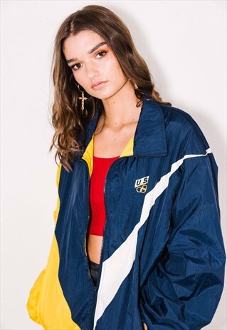 VINTAGE 80S 90S SPRAY JACKET USA OLYMPICS