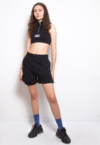 VINTAGE 90S BLACK COTTON SHORTS ID:6158