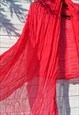 VINTAGE HOT PINK VISCOSE CRINKLED BIG SHAWL,SCARF