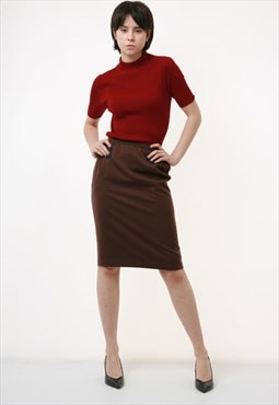 80s Vintage High Waisted Valentino Pencil Skirt 2494