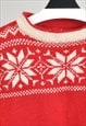 VINTAGE 90S KNITWEAR JUMPER IN RED