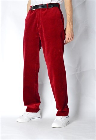 VINTAGE 90S BURGUNDY RED CORDUROY PANTS