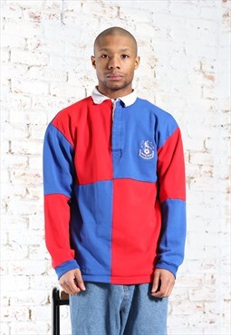 Vintage   Crystal Palace Polo Neck Rugby Sweatshirt Red