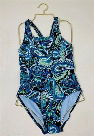 Vintage 90's Paisley Abstract Patterned Swimsuit