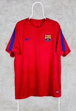 Nike Barcelona Football Shirt Training 2016 Red Patterned XL