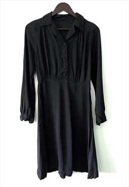 Black Wednesday Cute Midi Long Sleeved Knee Simple Dress M