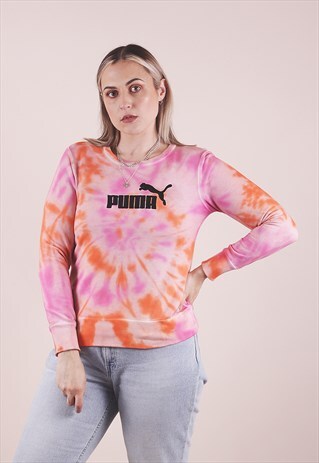 puma tape tie waist crew sweatshirt