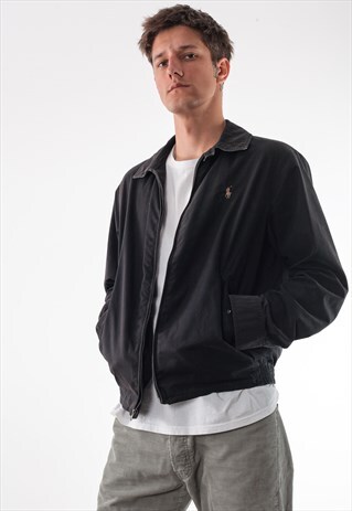 VINTAGE POLO RALPH LAUREN HARRINGTON 90S BLACK