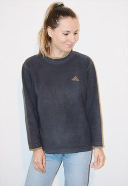 Vintage 90s ADIDAS Embroidered Logo Fleece Sweatshirt