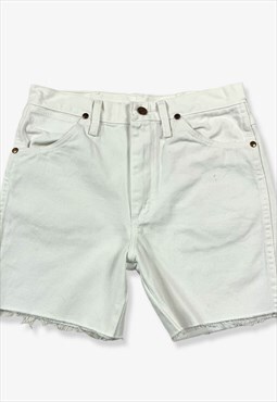 Vintage wrangler raw cut off denim shorts white w29 BV14414