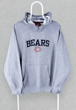 Vintage NFL Chicago Bears Grey Hoodie Spell Out Mens Large