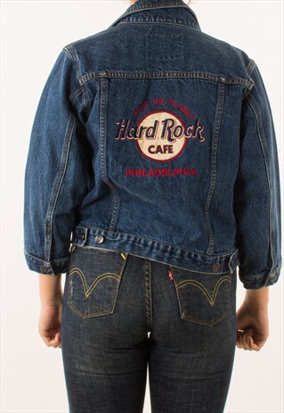 VINTAGE 90S BLUE HARD ROCK CAFE DENIM JACKET 6