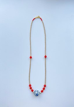 Beaded Necklace With Ceramic Bead