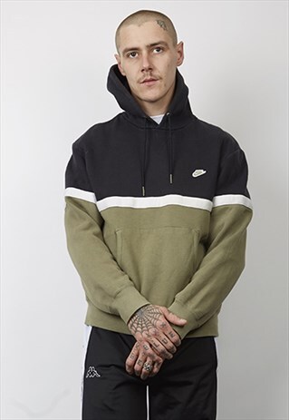 VINTAGE 90'S NIKE GREEN/ BLACK HOODIE