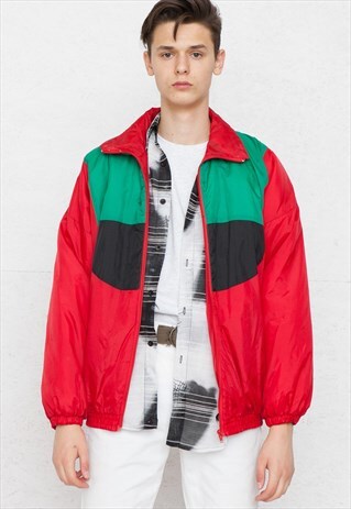 VINTAGE RED WINDBREAKER JACKET