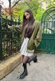 KZELL SATIN BOMBERS WITH DETAILS IN KAKI