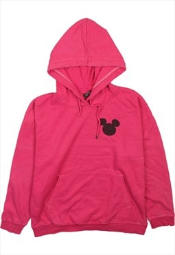 Vintage 90's Disney Hoodie Mickey Mouse Pullover Pink Small