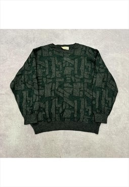 Vintage abstract knitted jumper Men's M