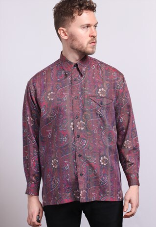 VINTAGE ABSTRACT PATTERNED SHIRT 90'S