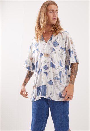 VINTAGE PATTERNED FESTIVAL SHORT SLEEVE SHIRT
