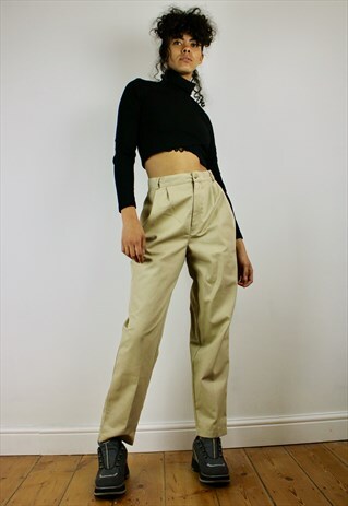 VINTAGE 80S HIGH WAISTED CROPPED TROUSERS