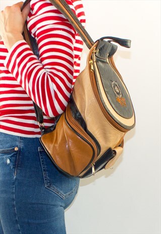 VINTAGE 90'S VEGAN LEATHER FESTIVAL BACKPACK