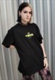 BONDAGE PRINT T-SHIRT RABBIT ANIMAL TEE KOREAN TOP IN BLACK