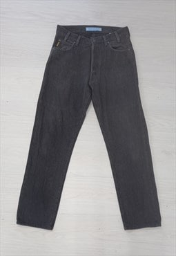 90's Vintage Armani Jeans Dark Grey Denim 