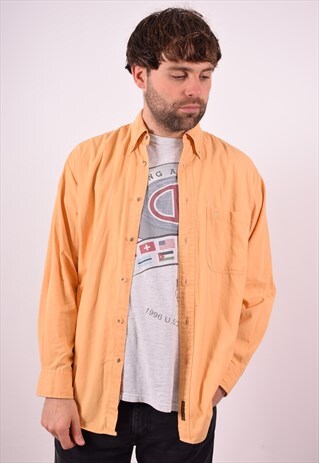 TIMBERLAND MENS VINTAGE SHIRT SMALL YELLOW 90S