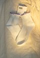 WHITE FRILL TOP FLOWER SOCKS