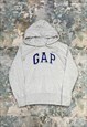 Vintage Y2K Grey GAP Embroidered Spell Out Hoodie