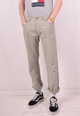 LEE MENS VINTAGE JEANS W32 L34 GREY 90S