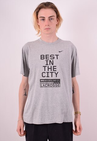 NIKE MENS VINTAGE T-SHIRT TOP SMALL GREY
