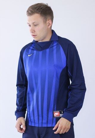 VINTAGE MENS NIKE GOALKEEPER JERSEY TOP LONG SLEEVE SHIRT