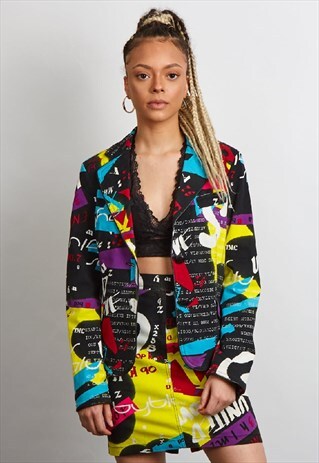 RARE VINTAGE 90'S BYBLOS MULTI COLOURED PRINT CO-ORD SET