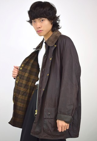 VINTAGE 90S BARBOUR BROWN RAINCOAT
