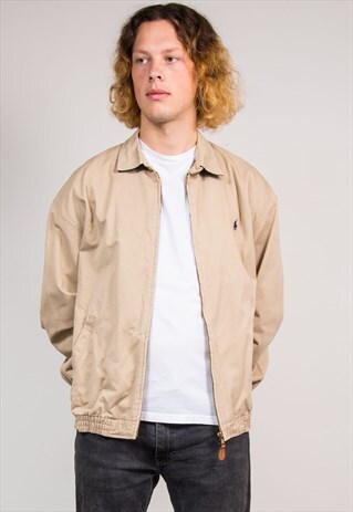 RALPH LAUREN POLO VINTAGE 90'S BEIGE BOMBER JACKET