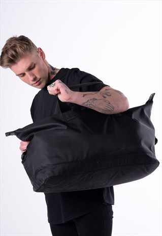 SHOULDER HOLIDAY TRAVEL HOLDALL BACKPACK BAG - BLACK